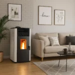 Vzduchová kamna na pelety Anita 12 kW Sannover White - Obrázek 2